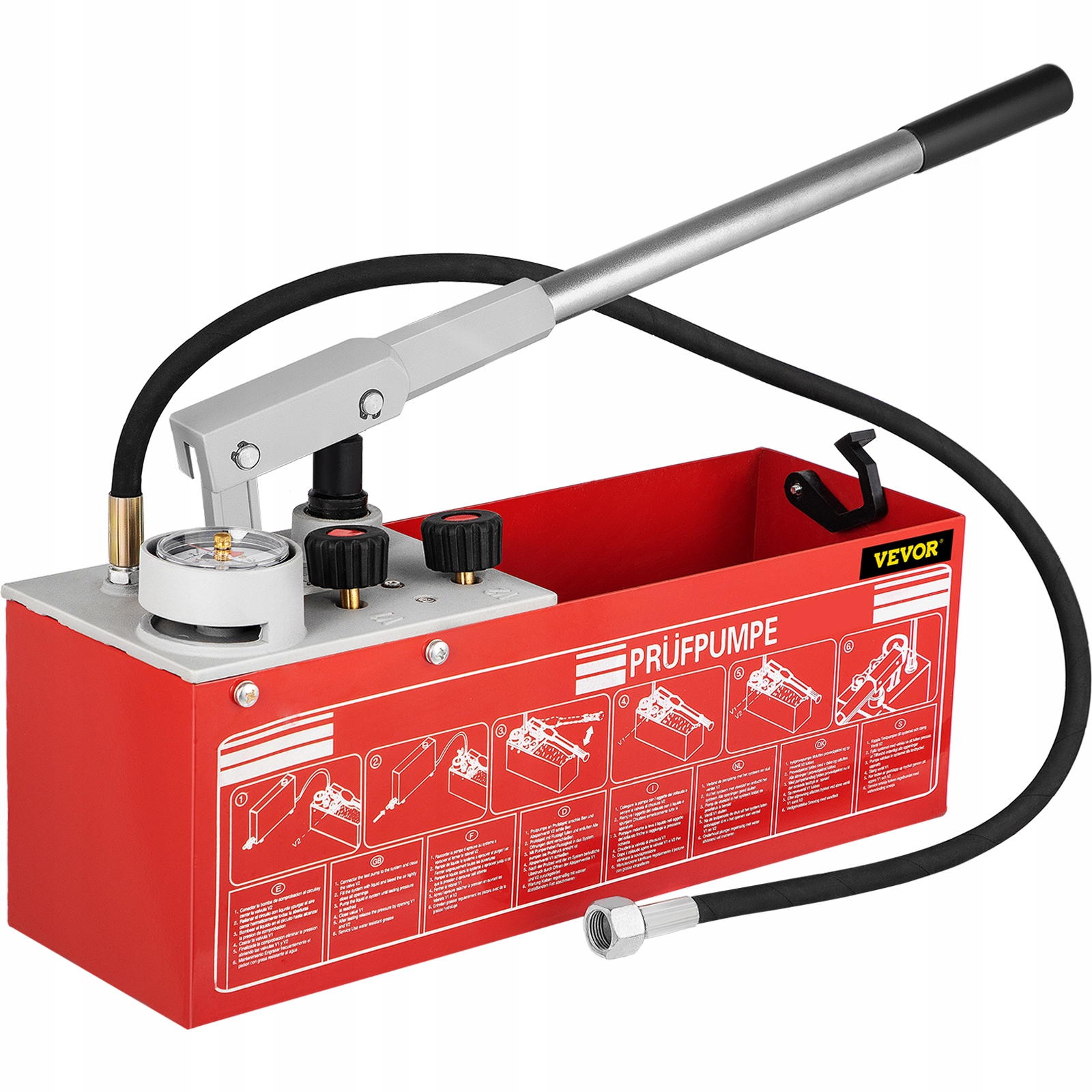 Ručná kontrolná pumpa na tlakové skúšky tlaku 12 L 60 bar