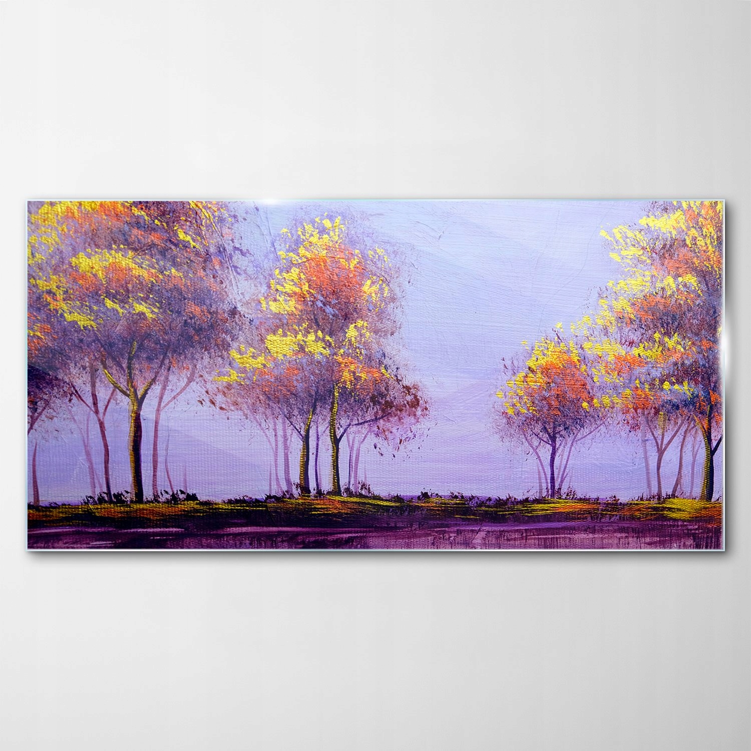 Obraz Sklenená dekorácia Krajina Jeseň Stromy 140x70