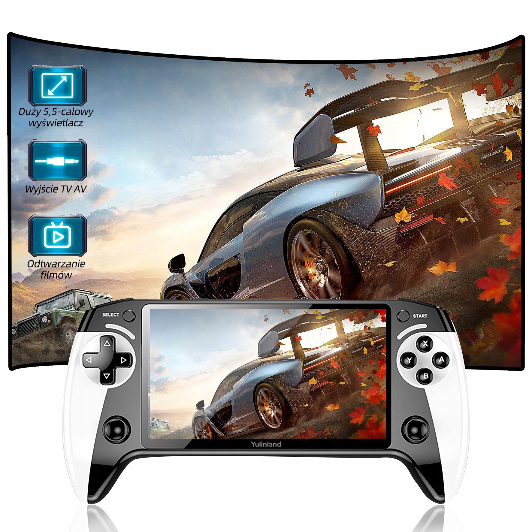 Konsola Przenośna Retro do Gier LCD 5.5" z 5000 Grami i Pamięcią 8 Gb