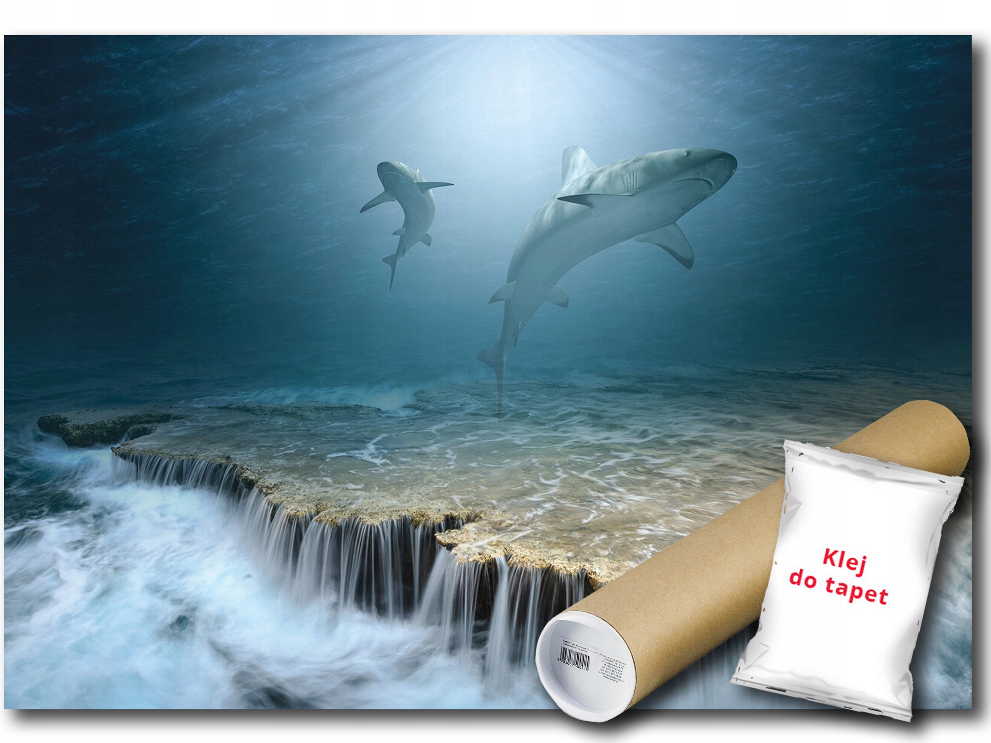 Vinylová Fototapeta Voda Oceán Vodopád Žralok Příroda 368x254