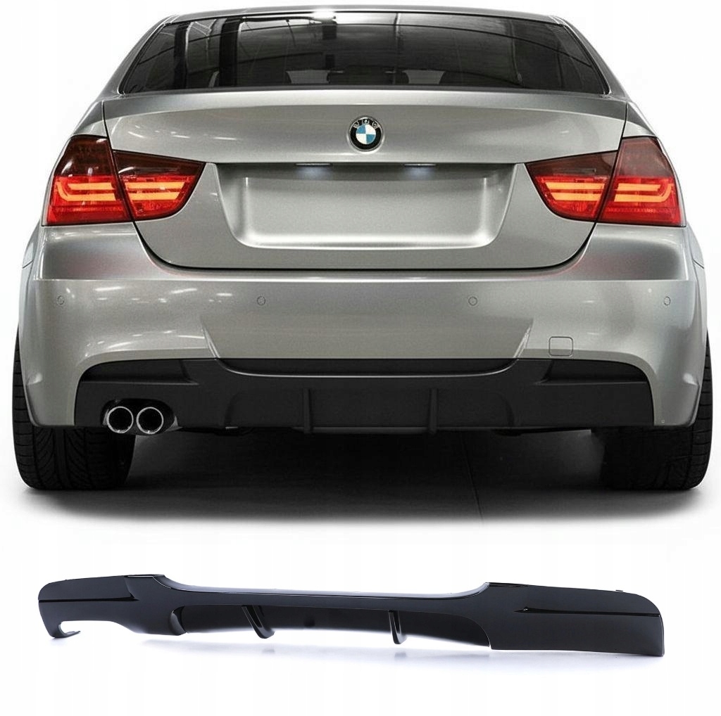 Bmw E90 E91 2005-2012 M Sport M Balíček Difuzér Zadního Nárazníku Černý Lesk