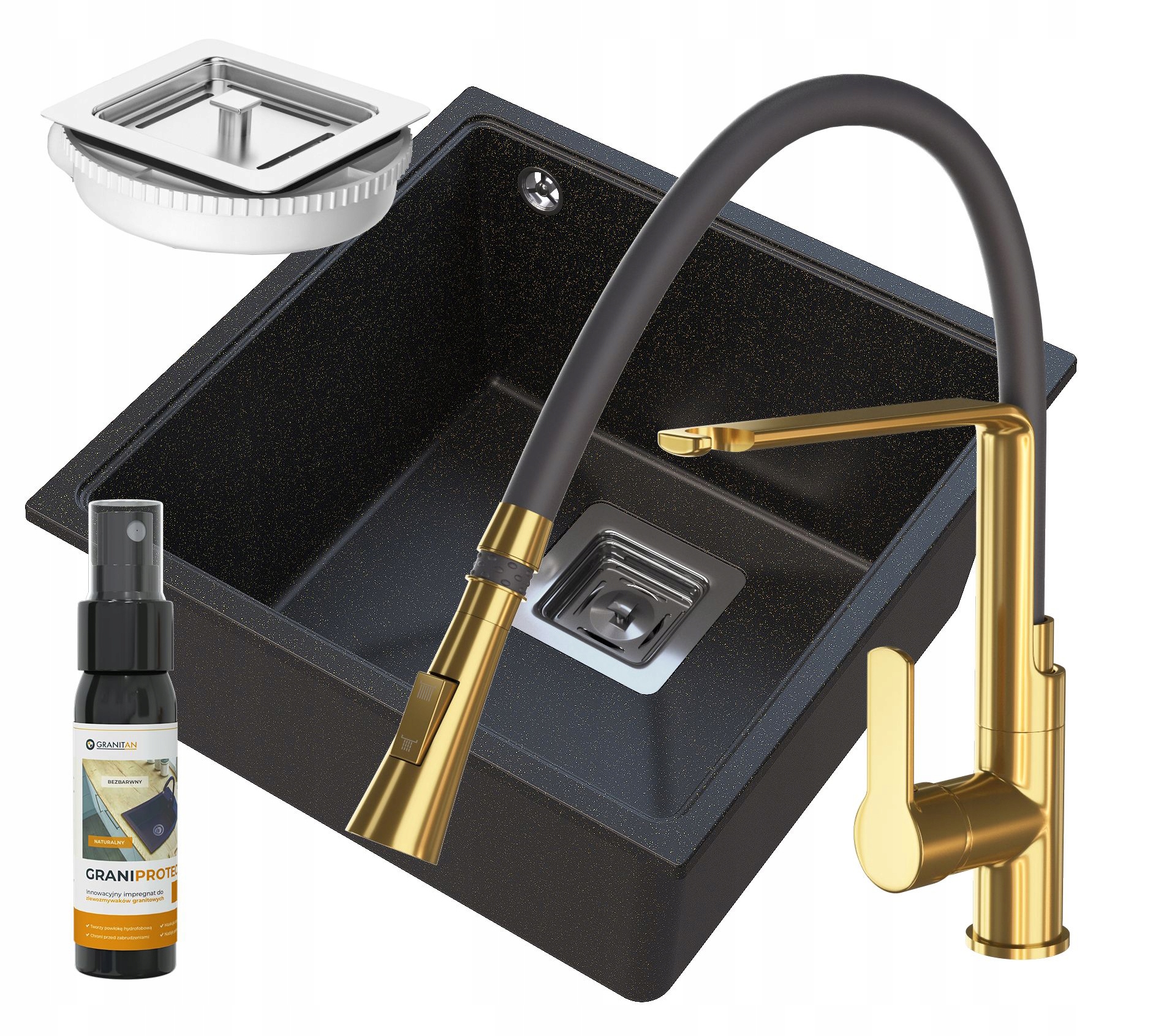 Granitový Závesný Drez Zlatý Napo 42 CM