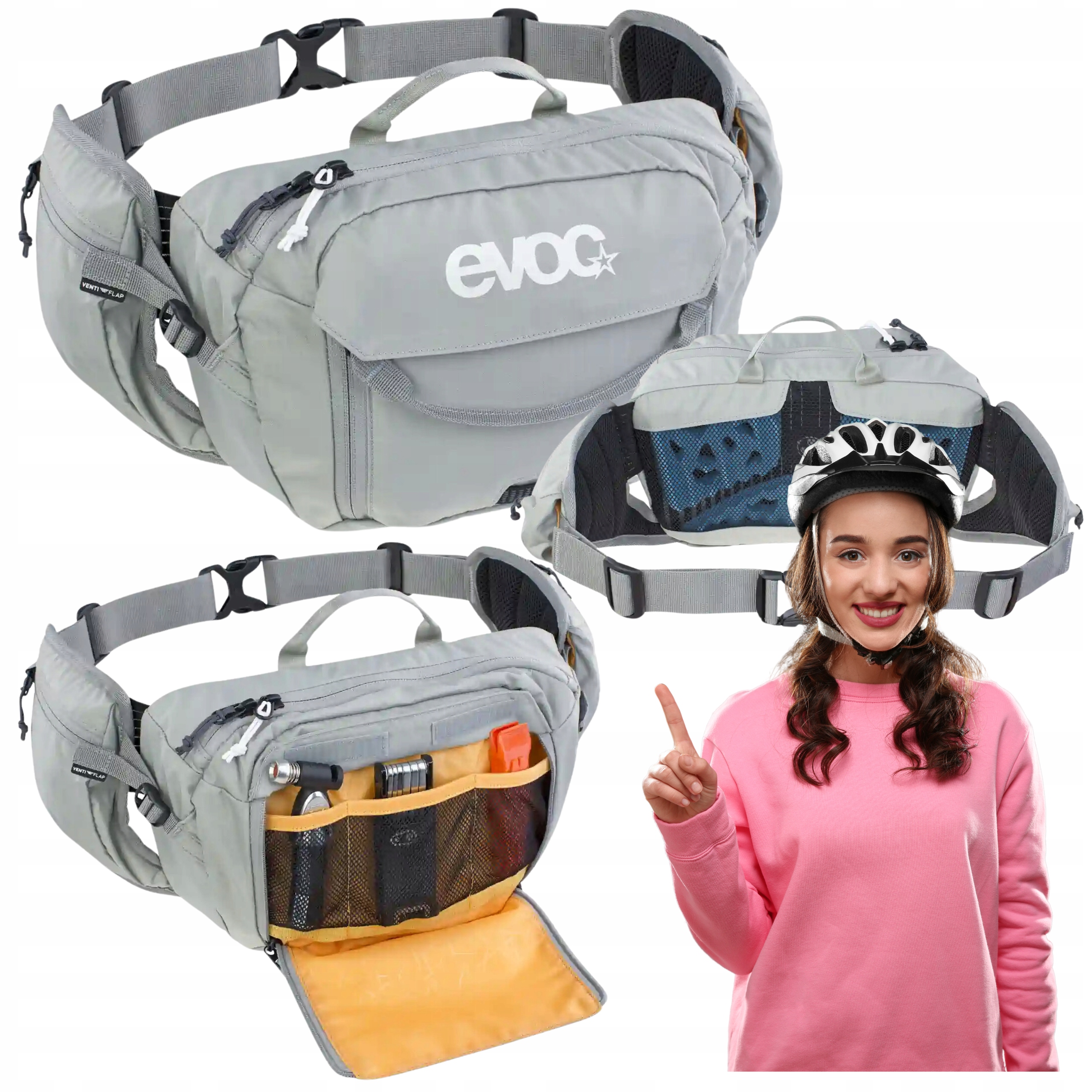 Cyklistická ledvinka Evoc Hip Pack 3L Hydrovak Hip Pack Bladder 1,5L stone