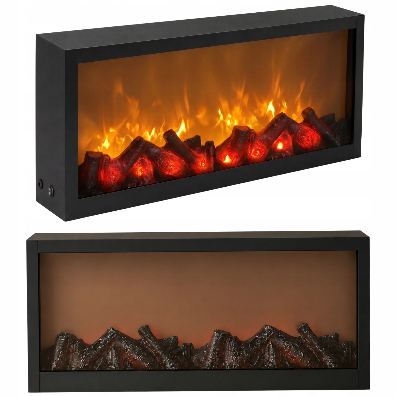 Elektrický Krb Led Kovový Černý 10X57X25 CM Do Obývacího Pokoje
