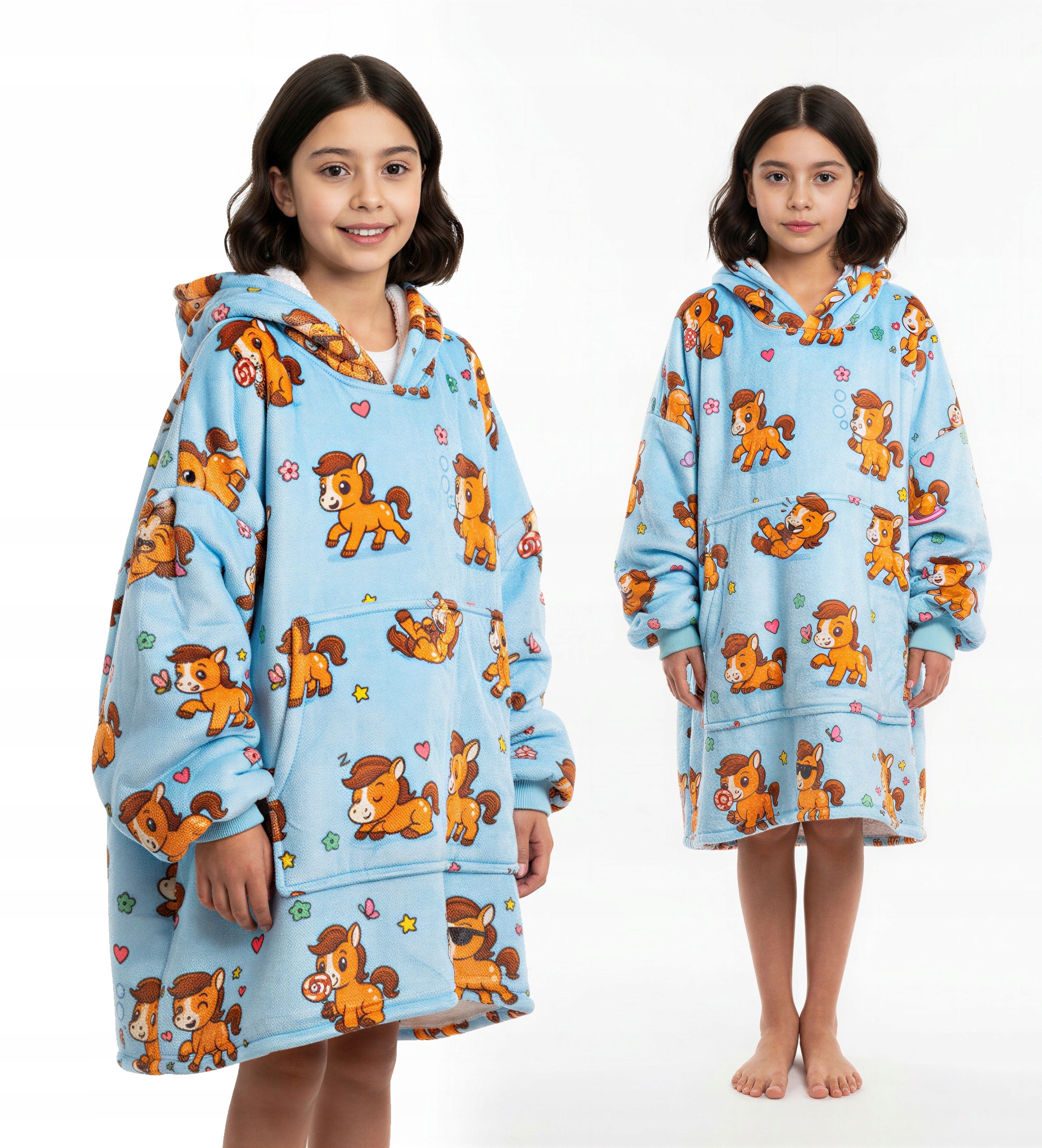 Koc Bluza Dla Dzieci Dziecięca Gruba Kocobluza Oversize Futrzak XXL 460 Gsm