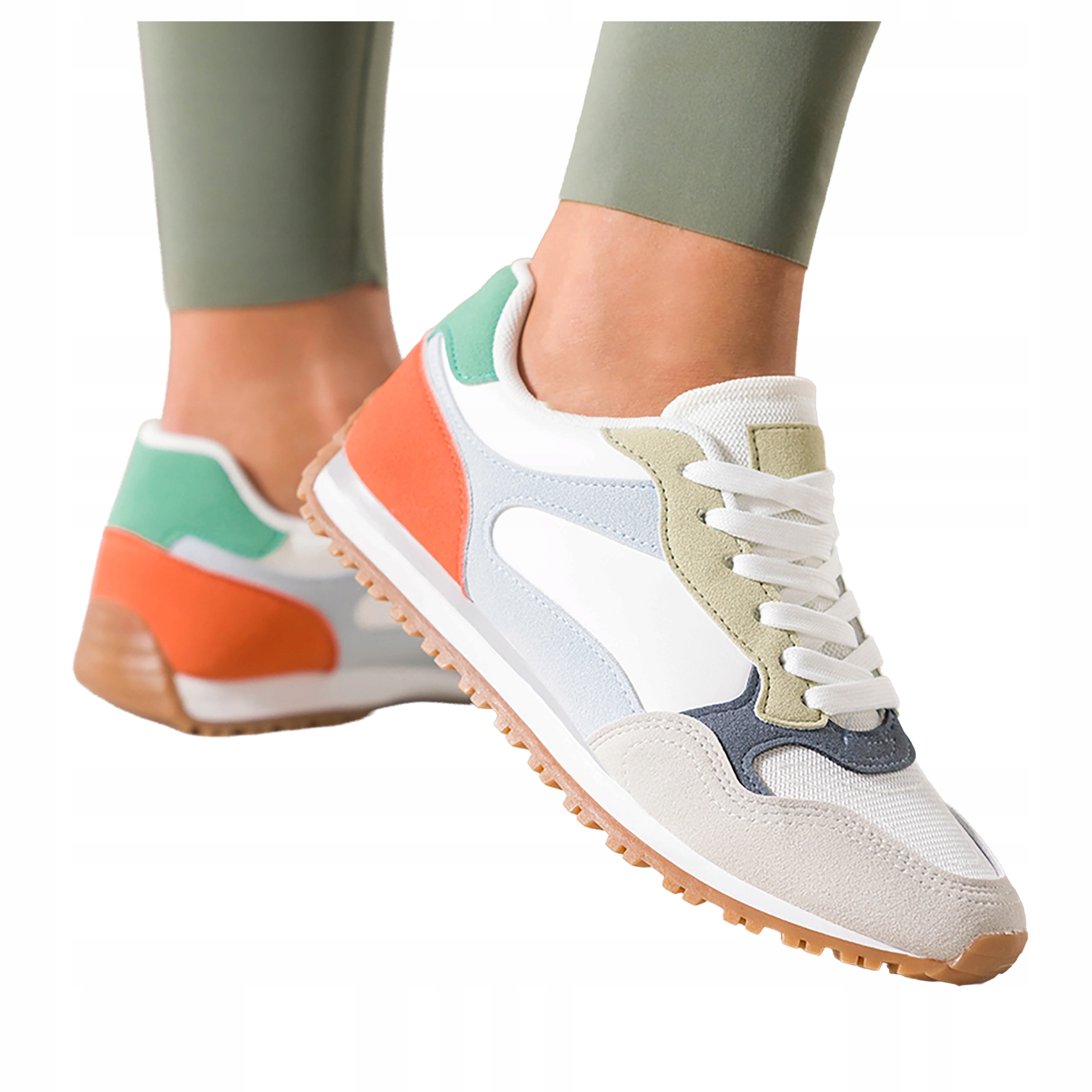 Bílé Tenisky Dámské Modne Drážkovaná podrážka Šněrovací Sportovní velikost 39