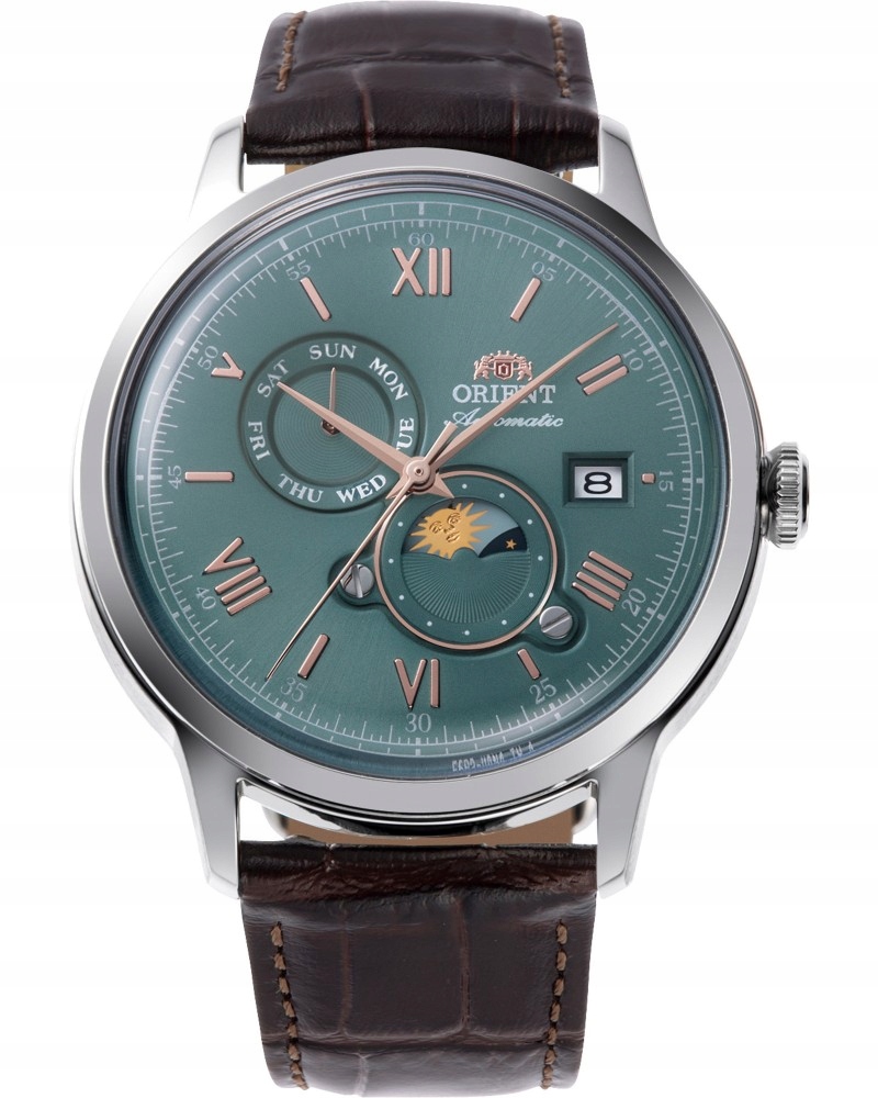 Nové Originální Pánské Hodinky Orient Bambino Sun&Moon RA-AK0805E30B Automat