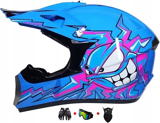 Motokrosová prilba Fullface Atv Dirt Bike Blue L/XL 59-60 cm