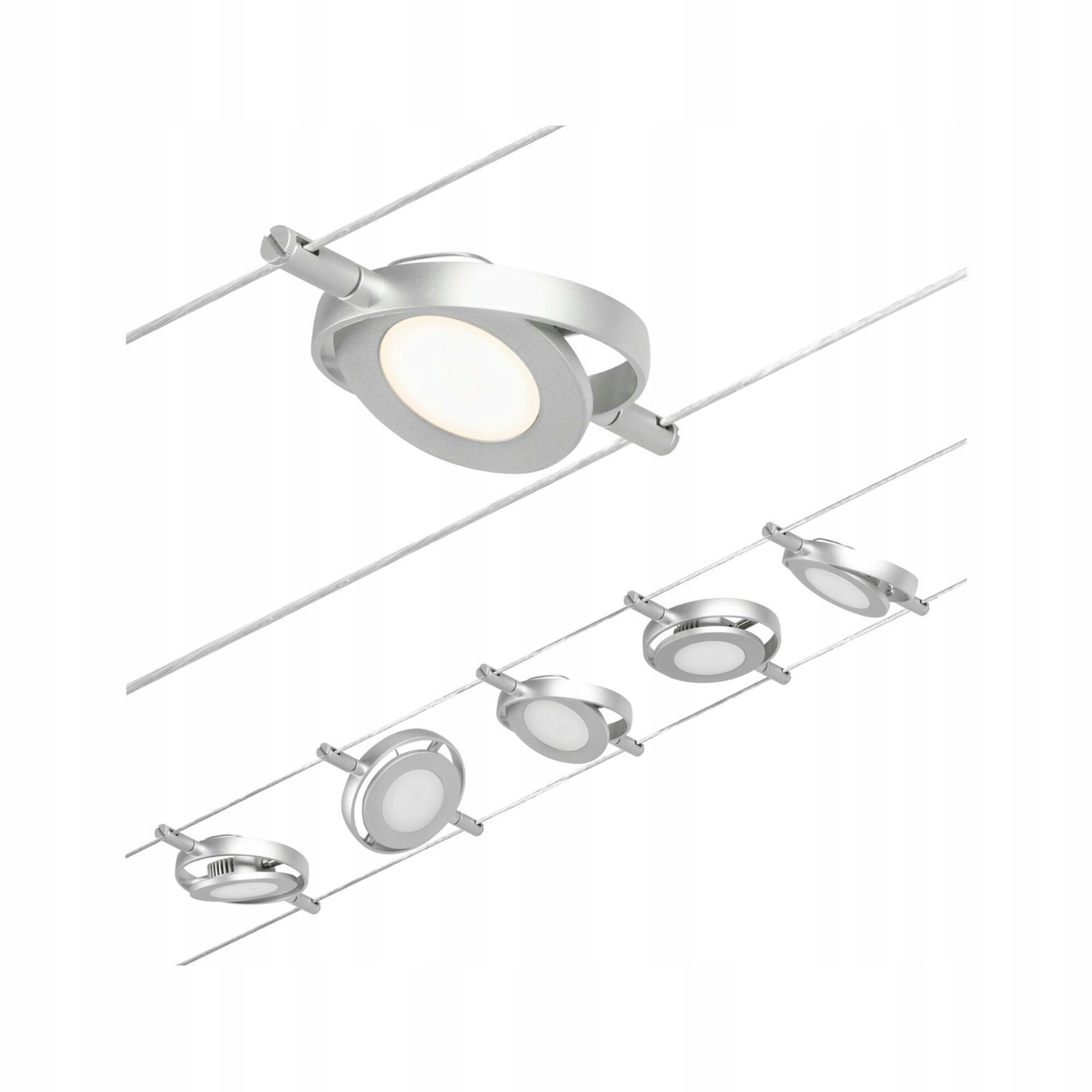 Paulmann Led lankový systém RoaMac 5x4, 5W 3000K matný chróm základná sada