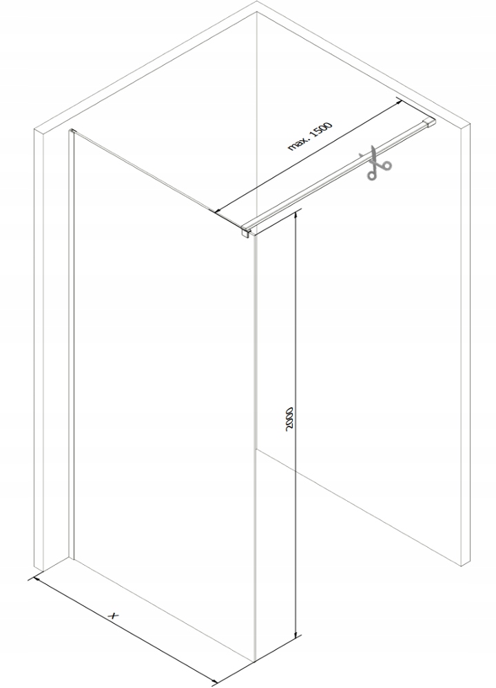 MEXEN KIOTO ŚCIANKA PRYSZNICOWA 70x200 szkło 8 mm Wysokość produktu 200 cm