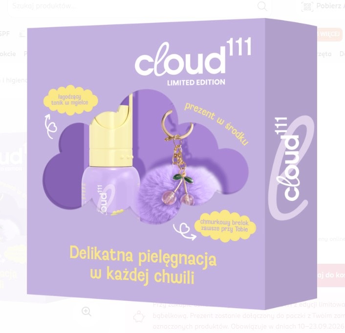 CLOUD111 Łagodzący Tonik W Mgiełce Truskawka Abuz Chmurkowy Brelok Zestaw