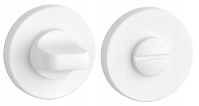Rozeta kulatá, zámek Wc bílý matný Slim 5 mm Aprile