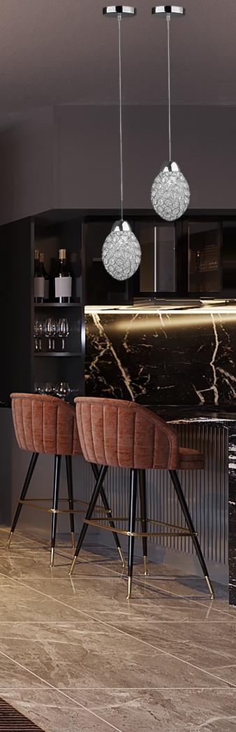 Lampa Wisząca Nowoczesna Żyrandol Kryształowa Kolor chrom