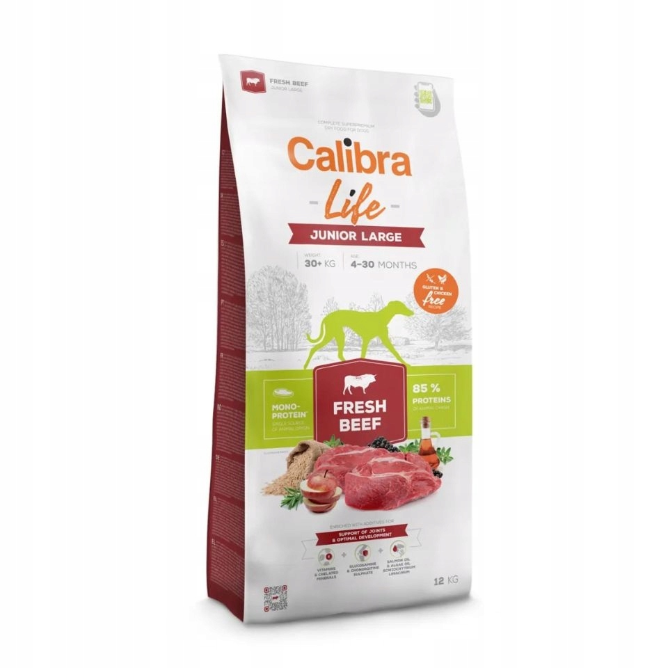 Calibra Dog Life Junior Large Fresh Beef suché krmivo pro psy 12 kg