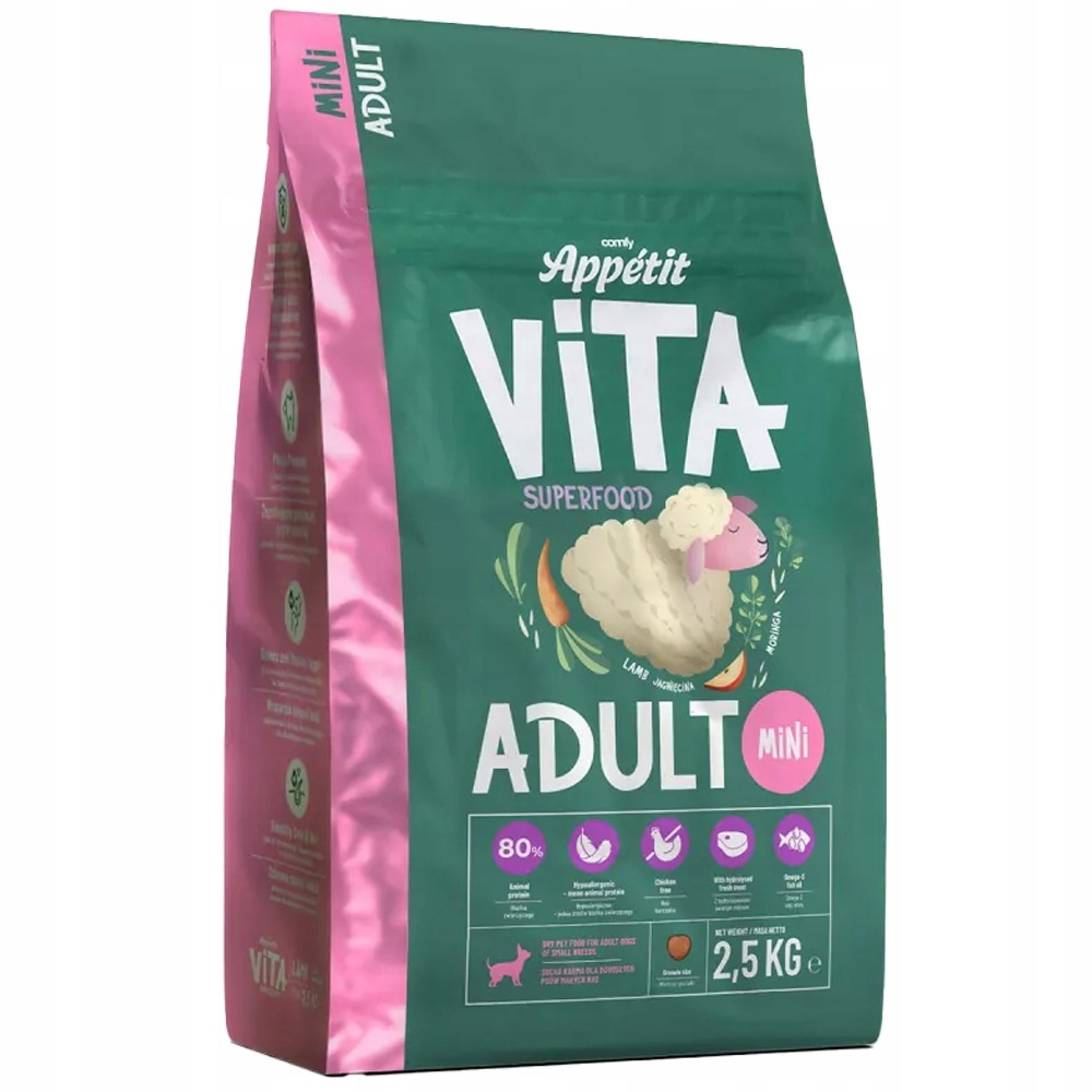 Levně Comfy Appetit Vita Mini Krmivo Bez Lepku Pro Malé Psy Jehněčí Maso 2,5 Kg