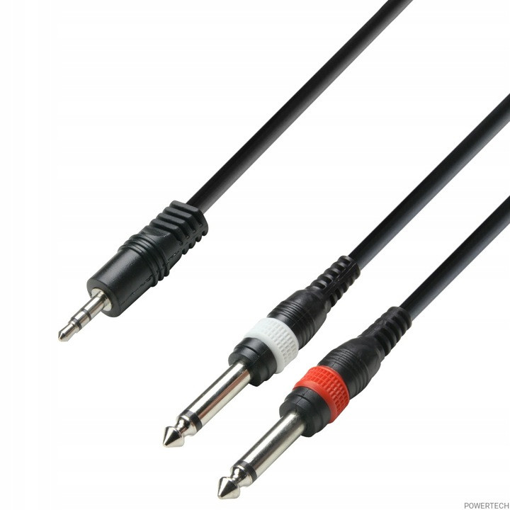 Kabel jack 3,5 mm - jack 6,3 mm Adam Hall K3YWPP0300 3 m