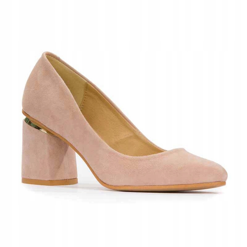 LaRoni E841 Lodičky Podpatky Semišová Kůže Béžová