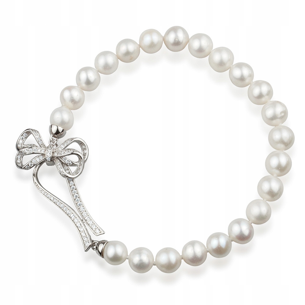 Náramek Z Perel Se Stříbrným Zapínáním A Mašličkou