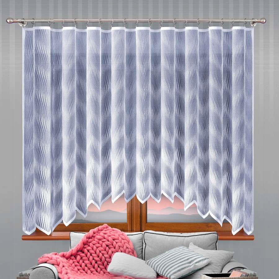 

Firanka żakardowa gotowa Fale 300x150cm biała
