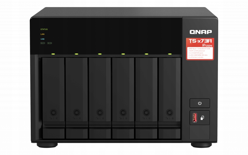 Qnap TS-673A Nas Tower Káblová sieť Lan Čierna V1500B