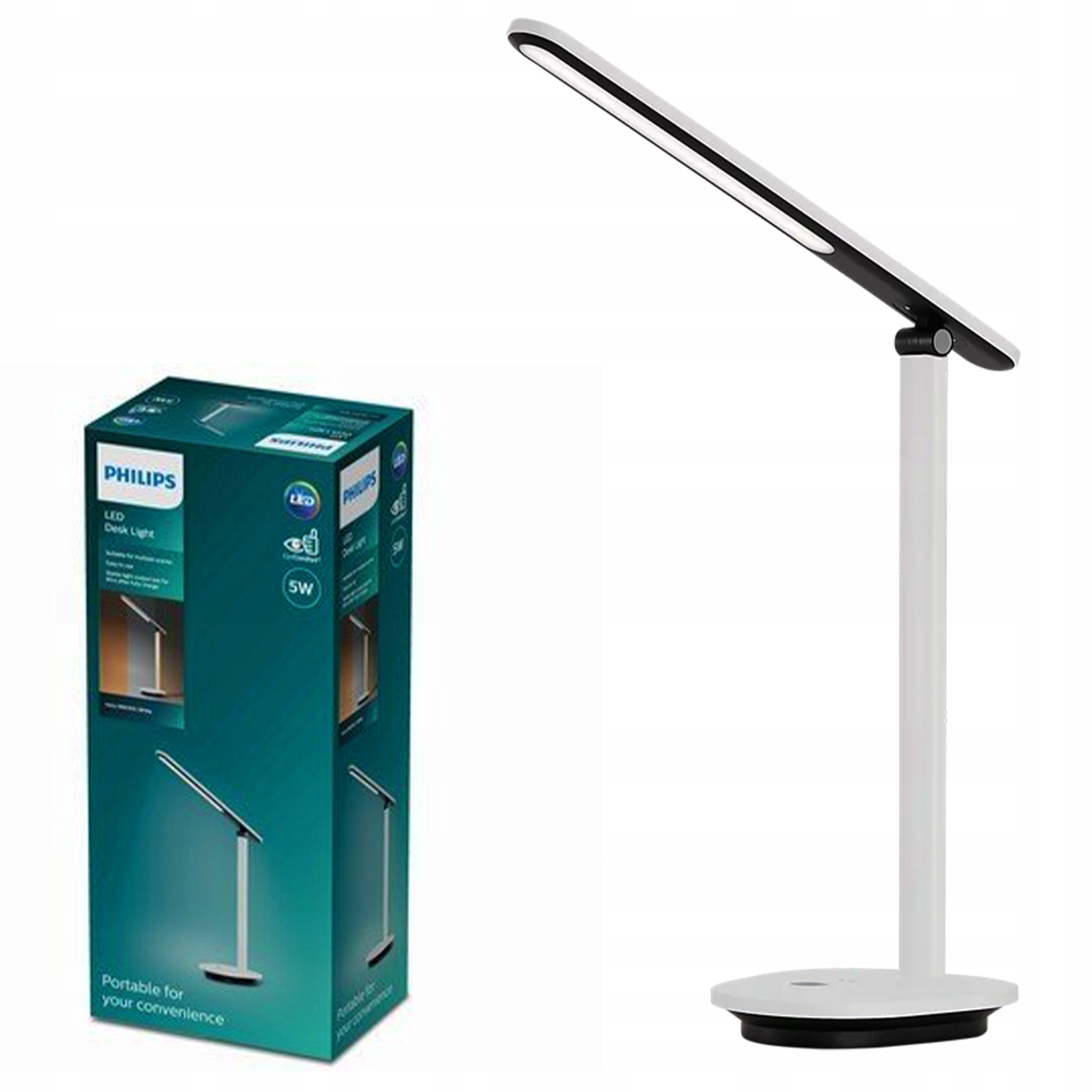 Školní stolní lampa Noční Led 5W Cct Stmívatelná Usb Bílá Philips