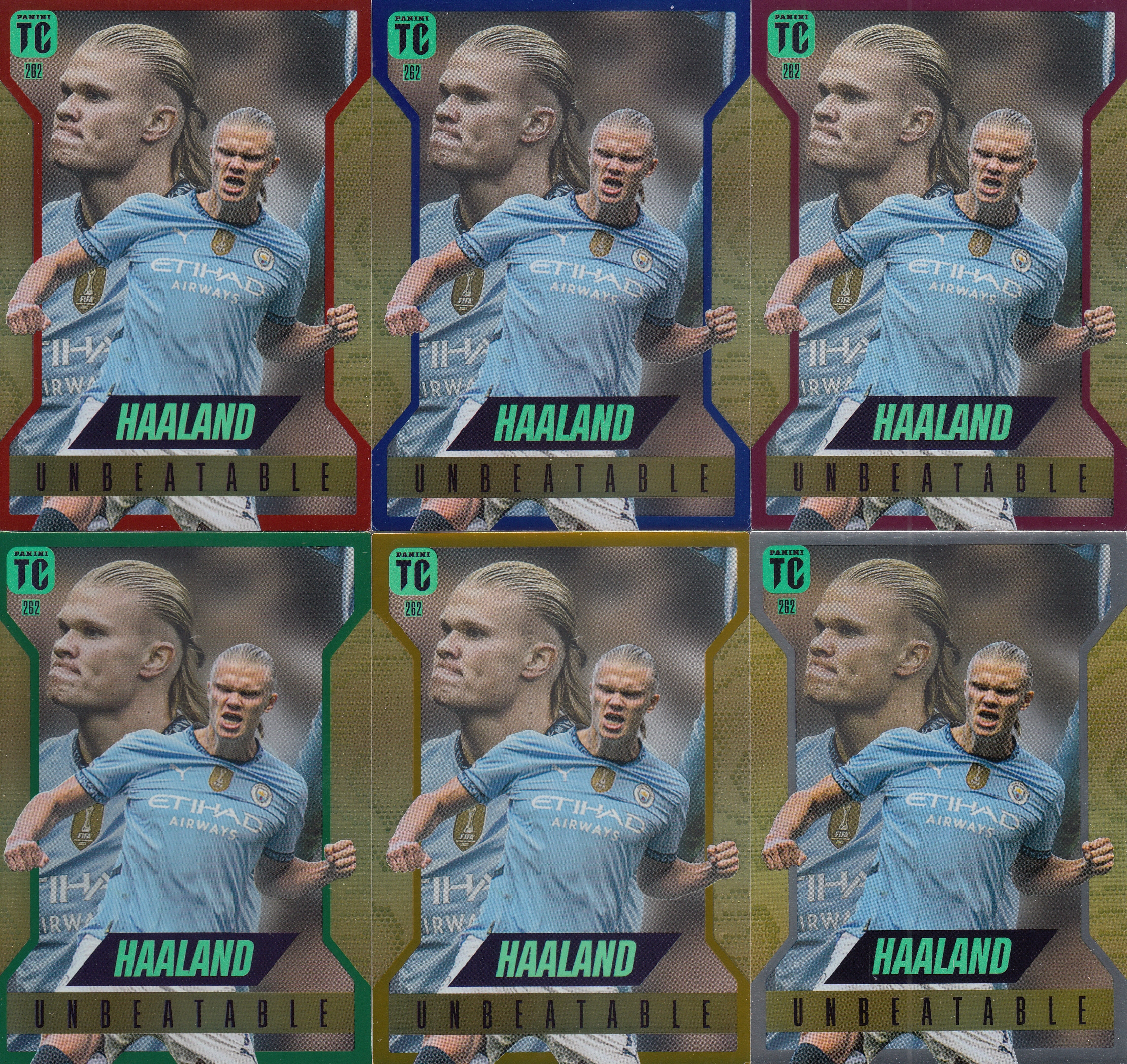Top Class 2025 Fifa Haaland Unbeatable 262 6 kart komplet Red Green Purple