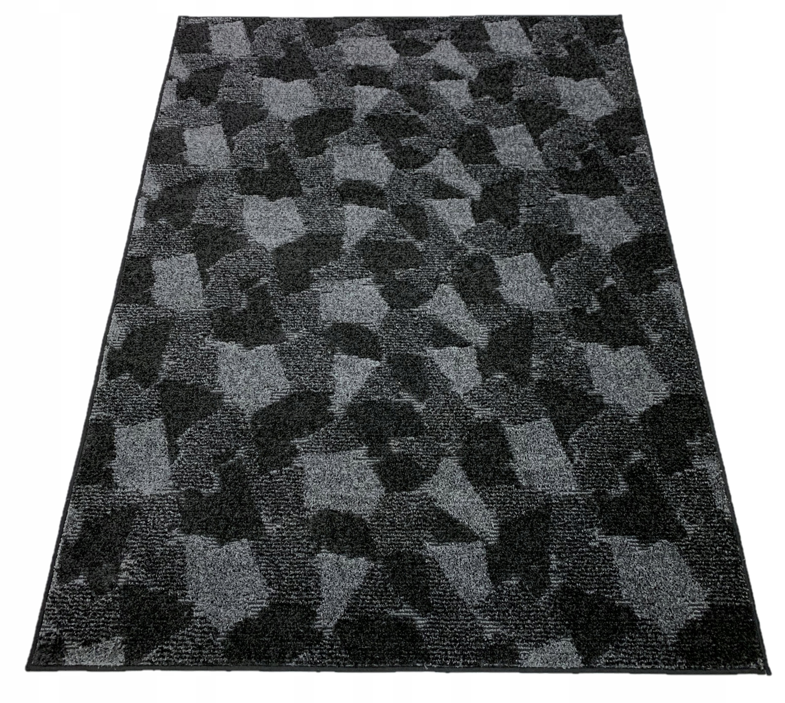 

Dywan 100x100 Czarno Szary 3D Do Salonu Sypialni