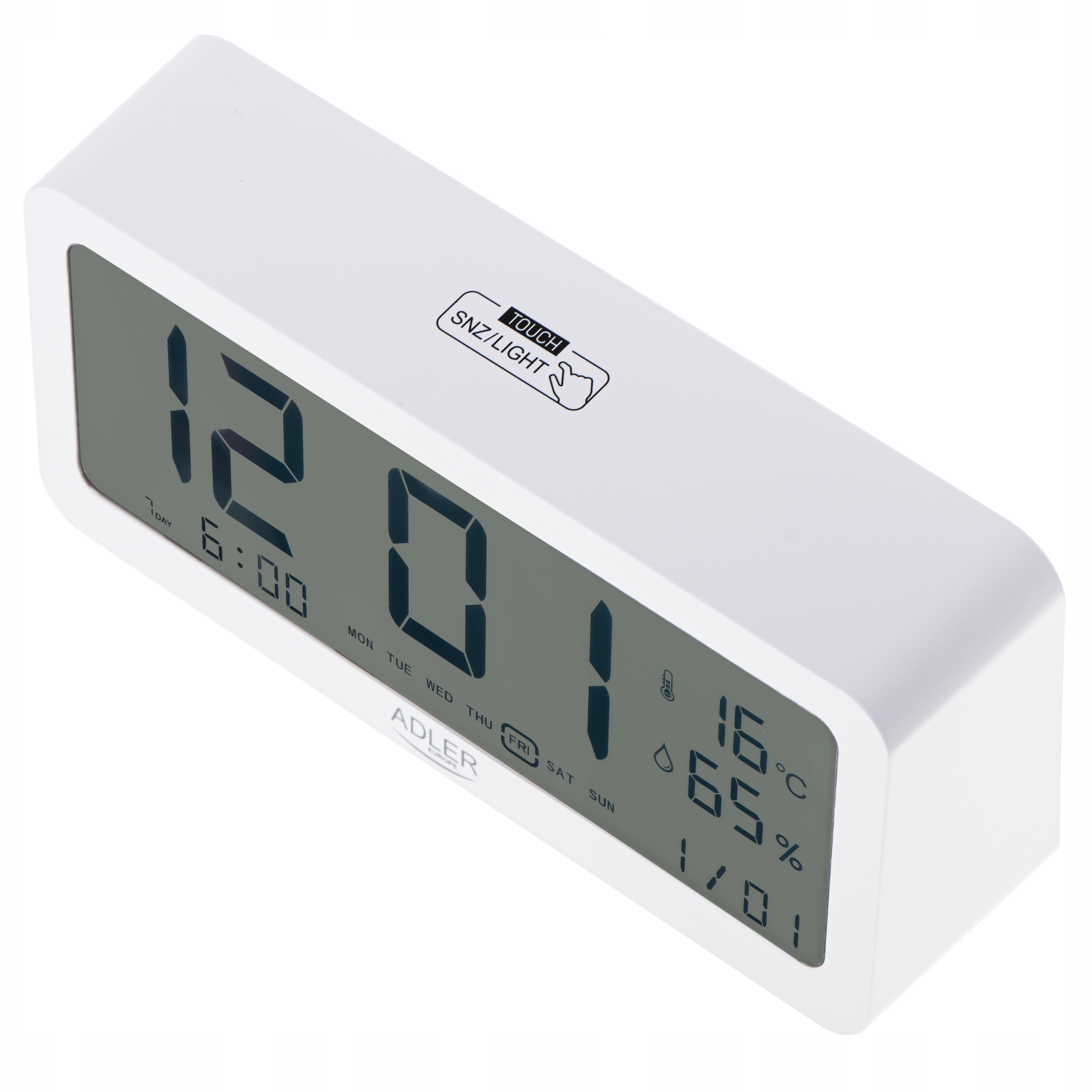 ZEGAR BUDZIK ALARM DUŻY WYŚWIETLACZ TERMOMETR LCD Marka Adler