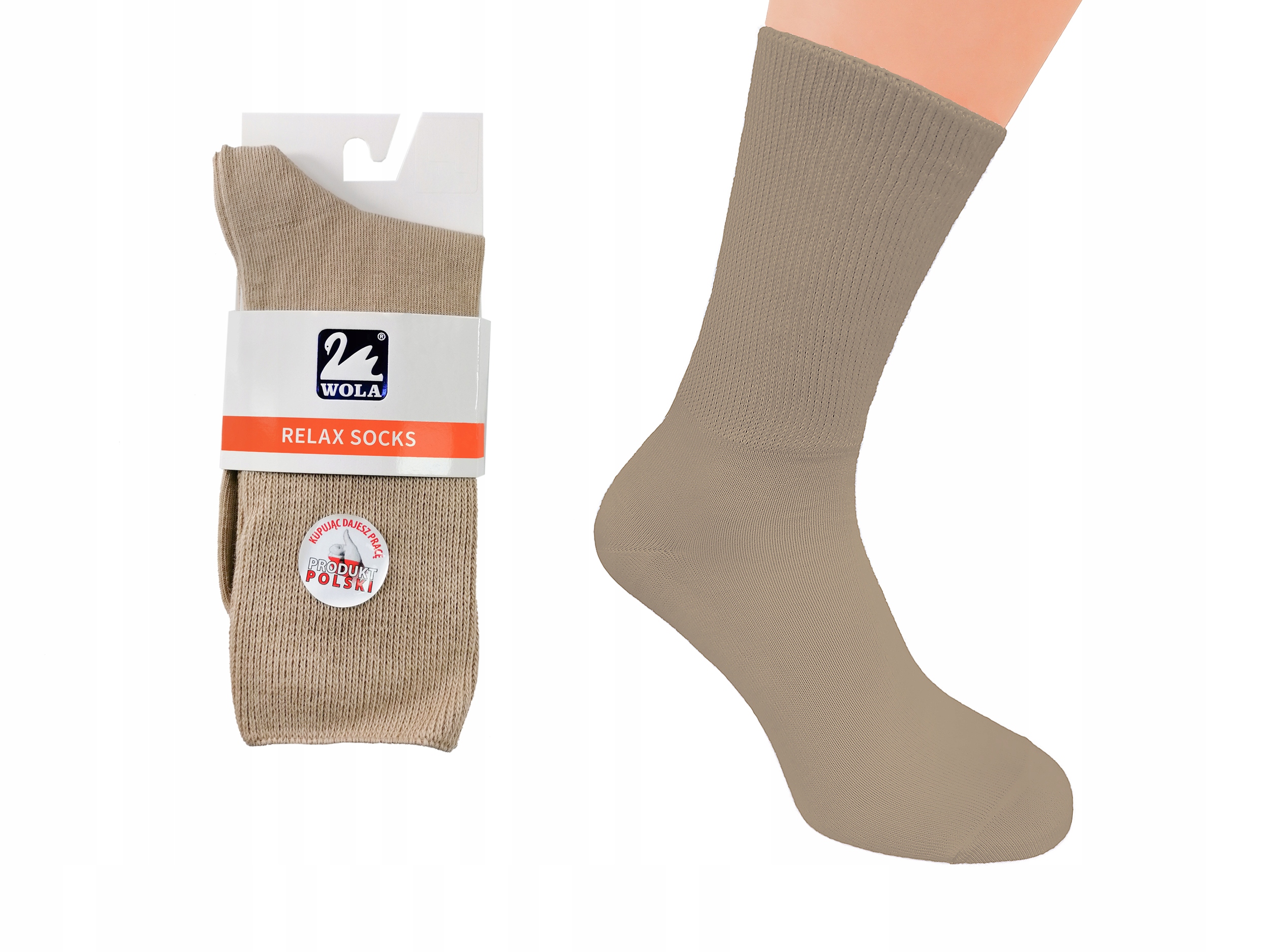 

Wola Relax skarpetki bawełniane, beige E76, 45-47