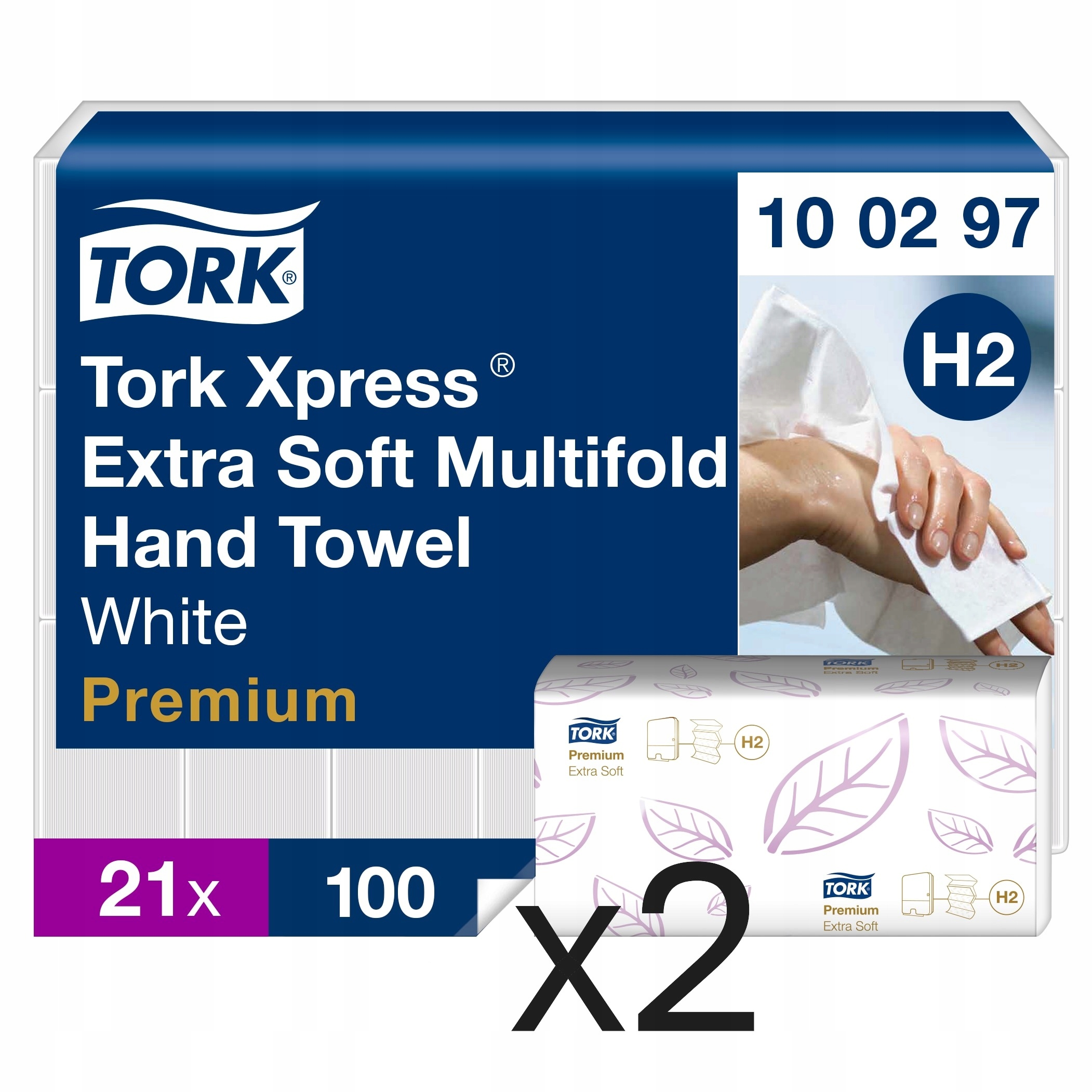 Tork Xpress 100297 4200 odcinków H2- Ręcznik papierowy Premium, Zestaw x2
