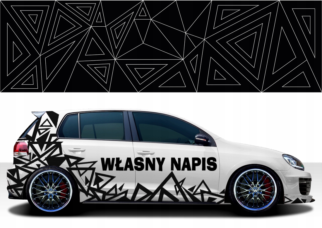 Reklamná Nálepka Vlastný Nápis Trojuholníky 2-listové