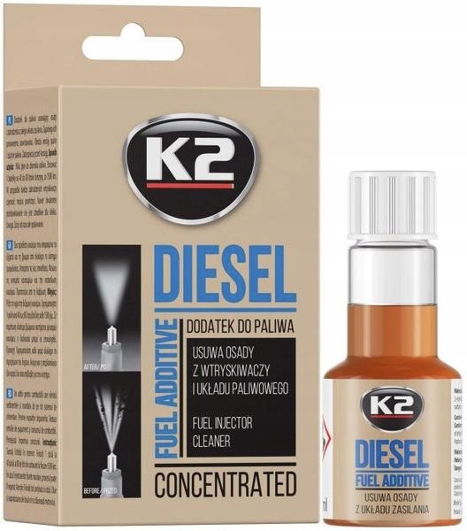 K2 DIESEL DO CZYSZCZENIA WTRYSKIWACZY DIESLA 50ML Rodzaj dodatki do oleju napędowego
