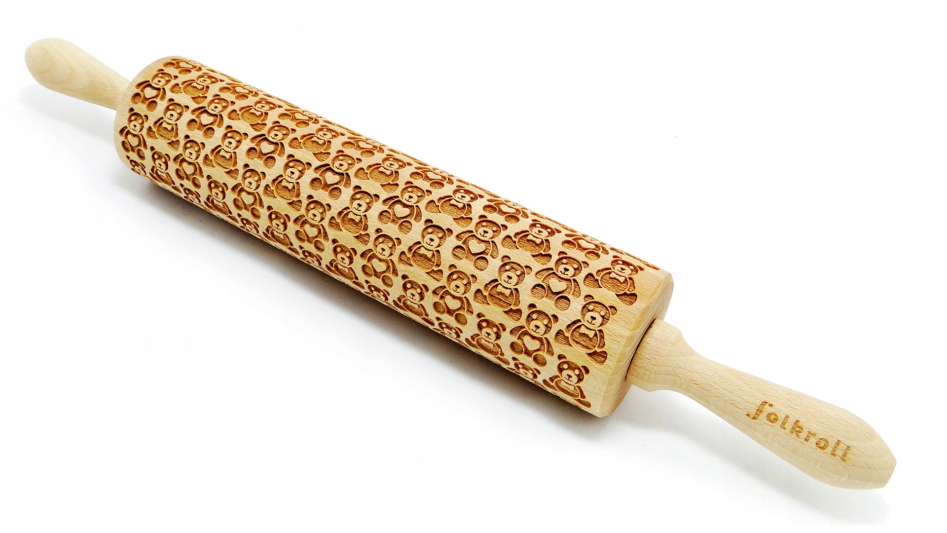 Wałek grawerowany wzór MIŚ PLUSZOWY, duży Marka Folkroll