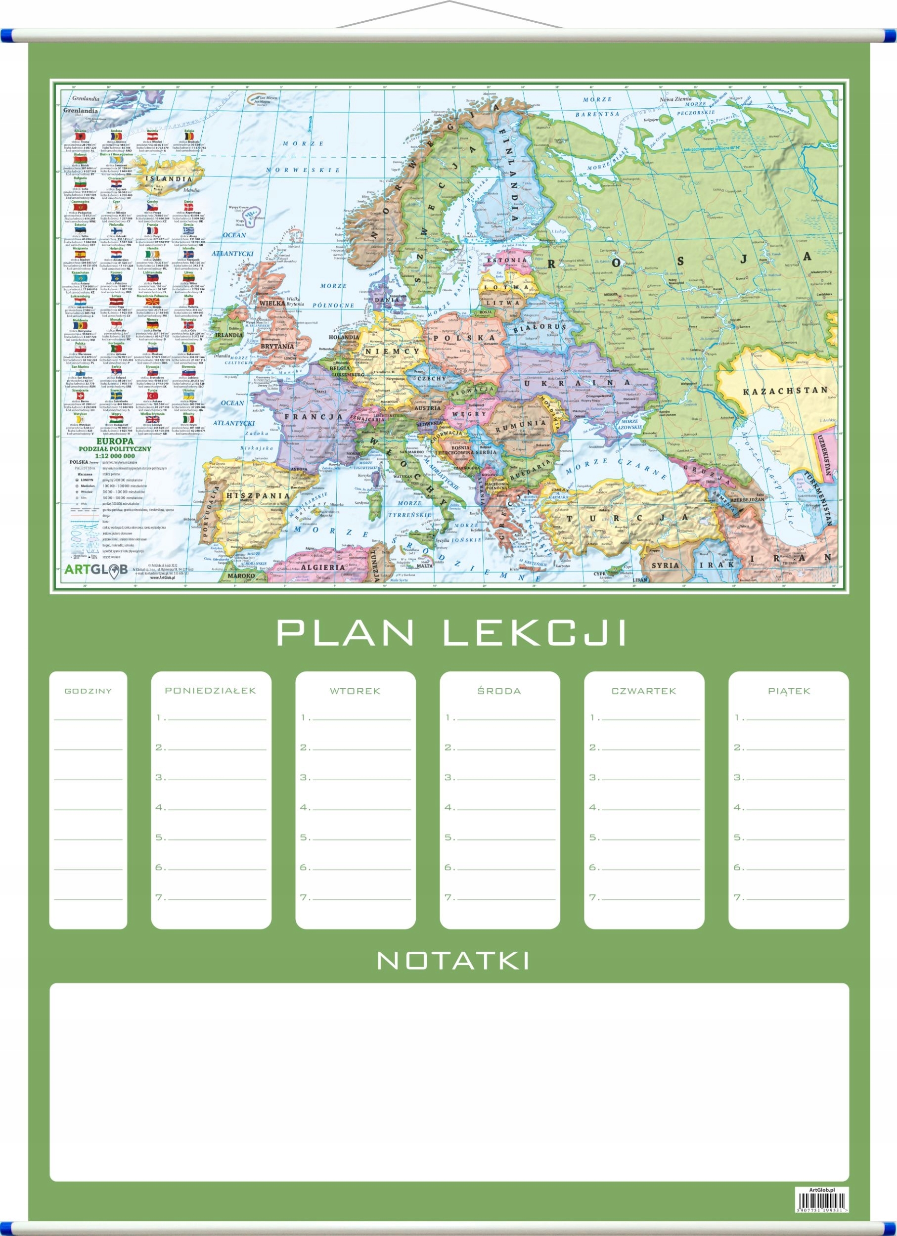 Plan lekcji - polityczna mapa Europy