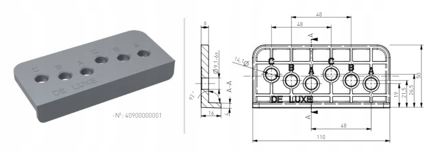Zatrzask Pochwyt balkonowy z szablonem inox srebrn Marka Medos