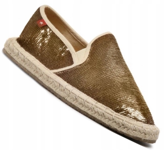 

Espadryle Damskie Big Star Złote DD274A161 R37