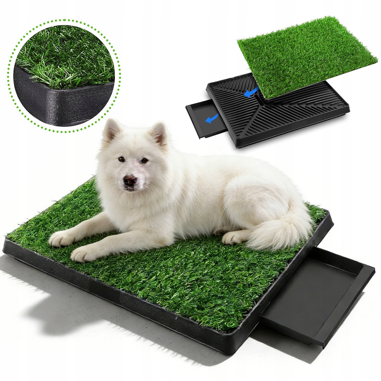 Levně Toaleta Pro Psy S Umělou Trávou, Odolný, Z Plastového Materiálu