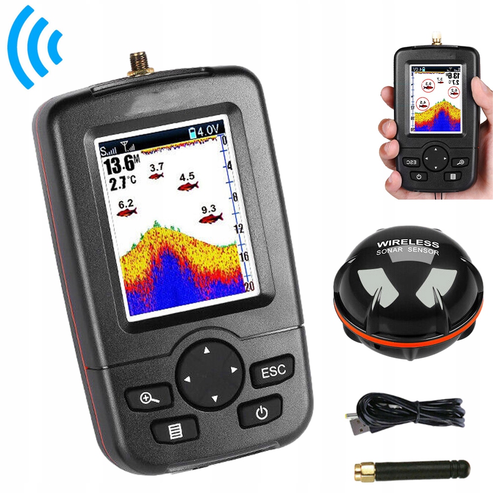 Bezdrátová Echosonda 100 M S Podsvíceným Inteligentním Displejem