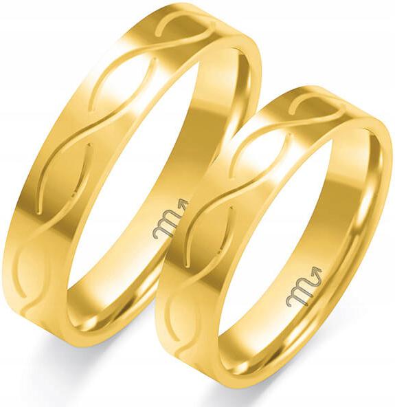 Zlatý snubní prsten Infinity 585 r 8 9 10 s unikátním model gravírování