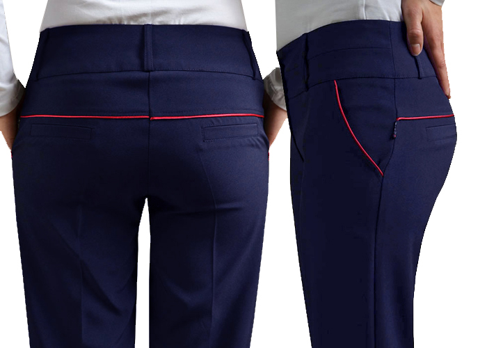 MODNE SPODNIE PROSTA NOGAWKA Z LAMÓWKĄ Rozmiar.48