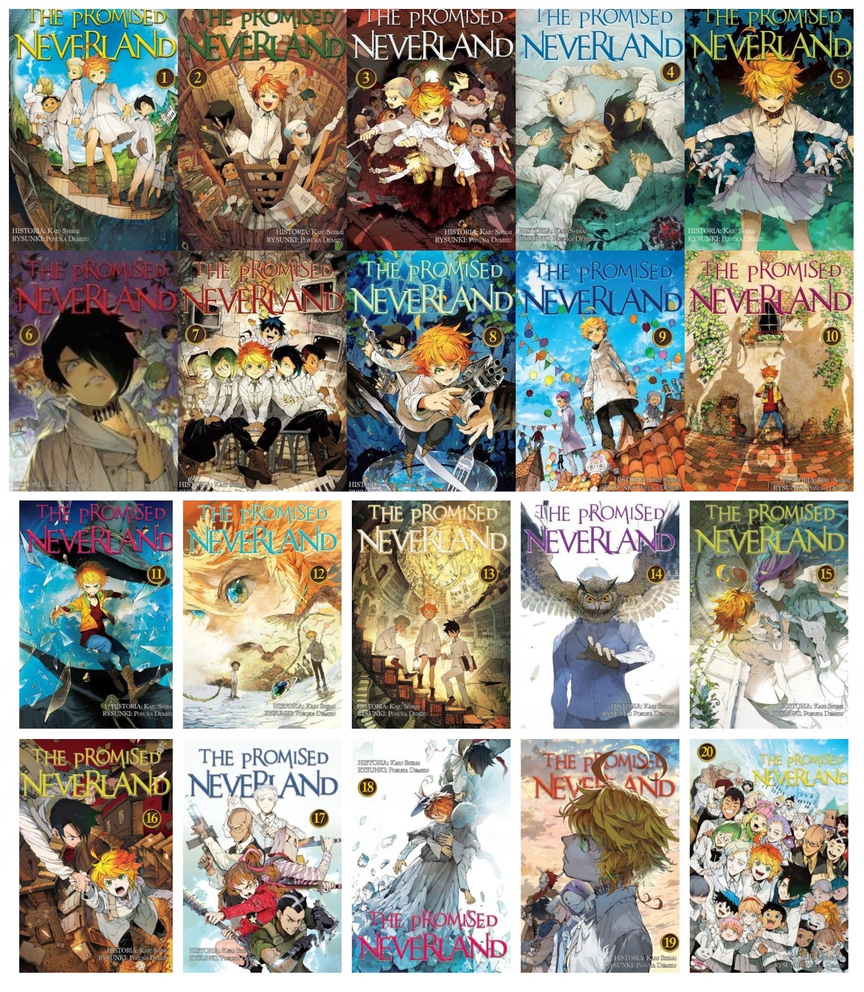 THE PROMISED NEVERLAND #1-20 - KOMPLET MANGA NOWE