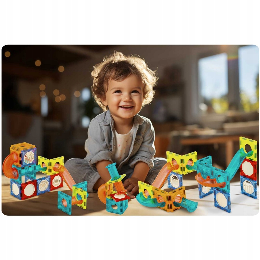 KLOCKI MAGNETYCZNE ŚWIECĄCE KONSTRUKCYJNE UKŁADANKA 3D KULODROM 110 PREZENT Bohater brak