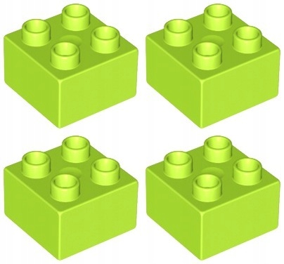 

Lego Duplo 3437 Klocek 2X2 limonka (30g) 4 szt.