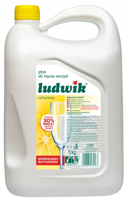 

Ludwik 5 Kg Cytrynowy Płyn Do Mycia Naczyń