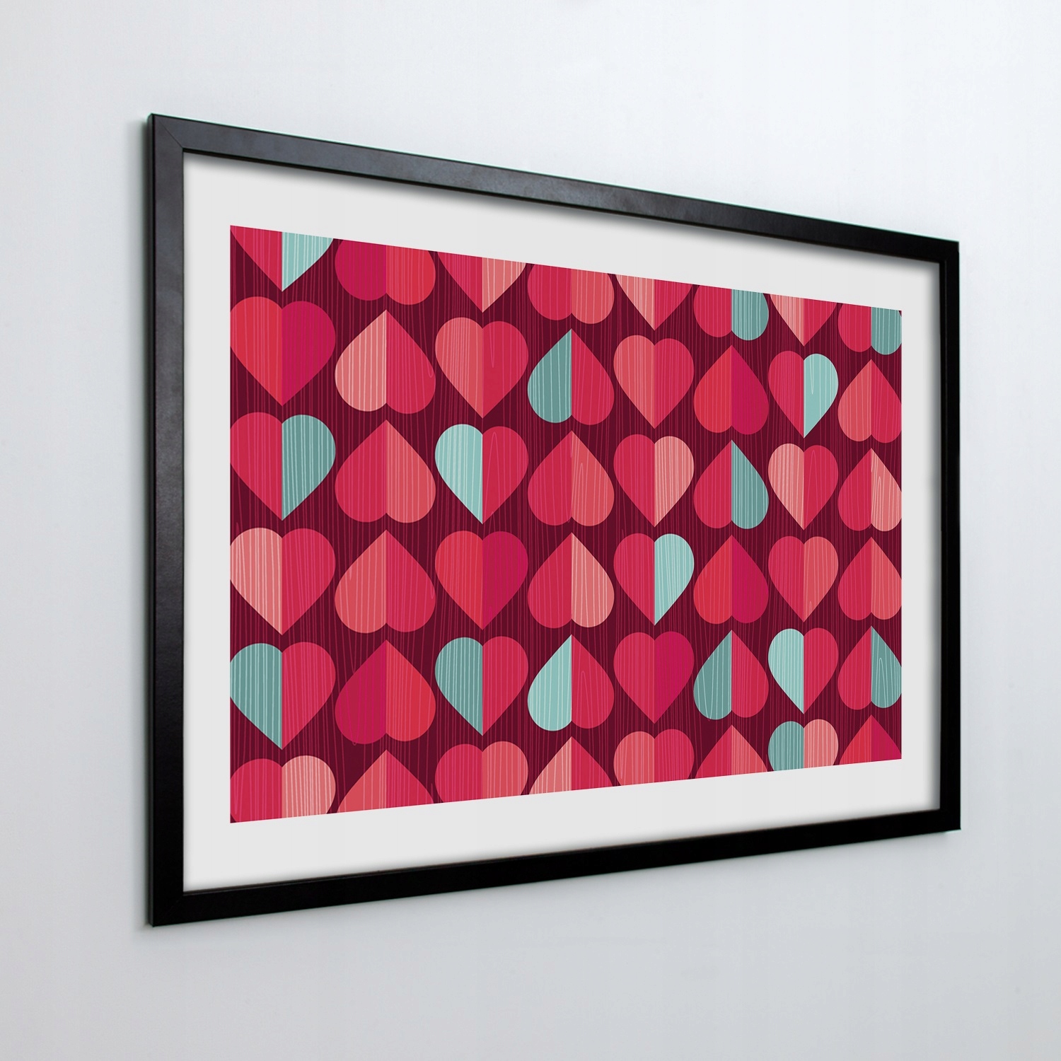 Obraz v ráme na stenu Srdce Deň sv. Valentína 70x50 cm