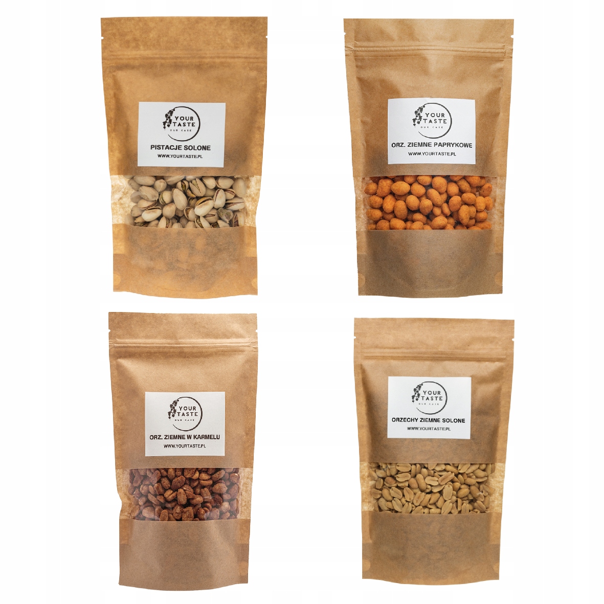 Your Taste Pistácie solené 500 g paprikové zeminy 500 g solené zeminy 500 g