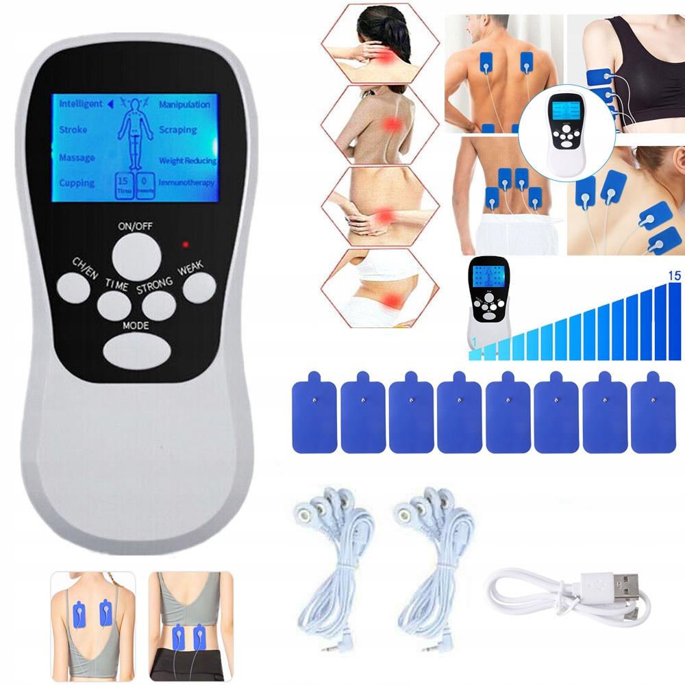 ELEKTROSTYMULATOR MIĘŚNI STYMULATOR PRĄDU TENS EMS STYMULATOR MIĘŚNI