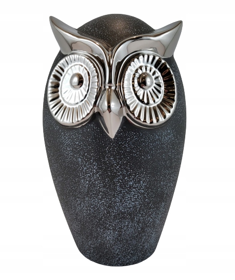 

Figurka Sowa Szaro Srebrna 20 cm