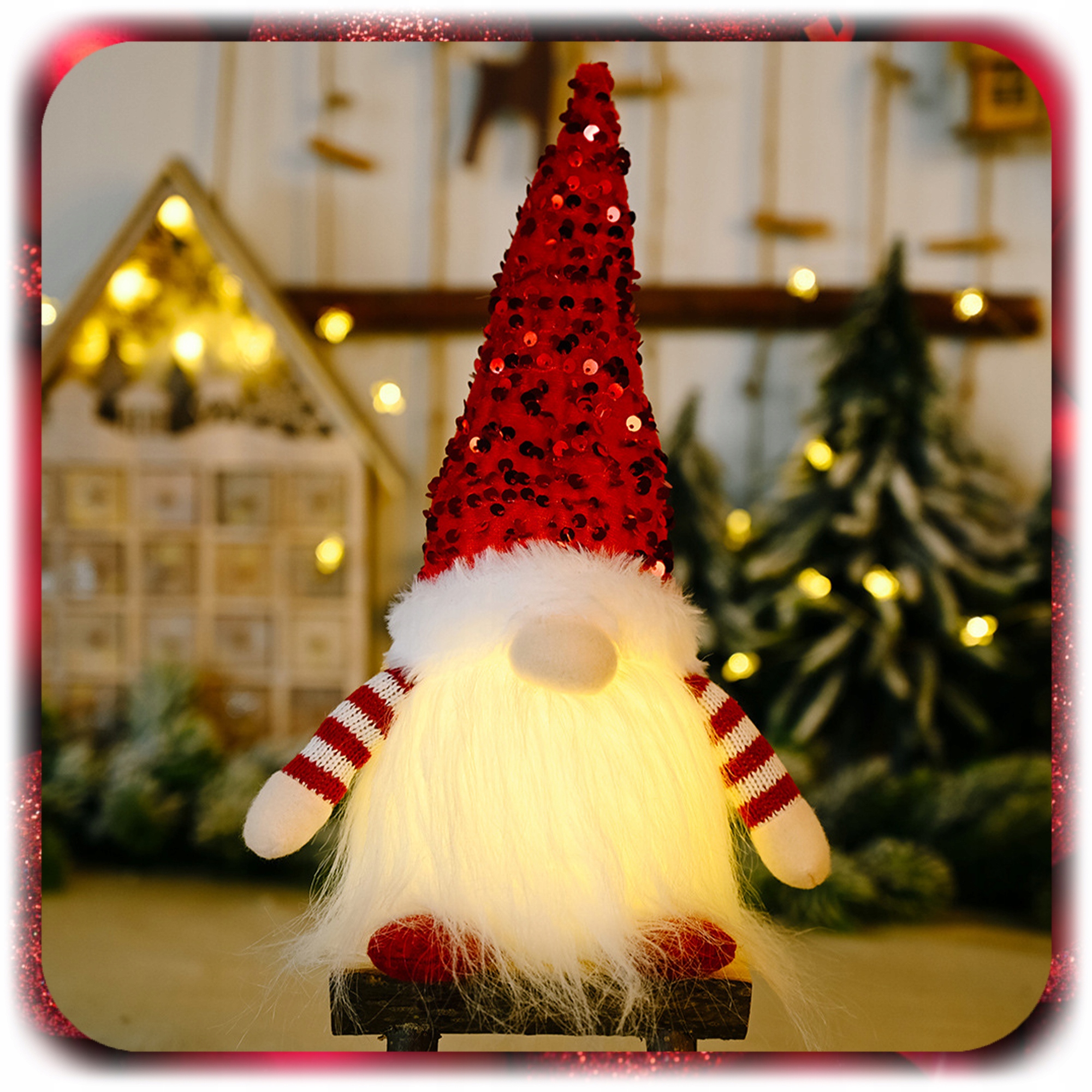 SKRZAT ŚWIĄTECZNY KRASNAL MIKOŁAJ GNOM ŚWIĘTA OZDOBA ŚWIECĄCY LED 2 SZTUKI Waga produktu z opakowaniem jednostkowym 0.3 kg