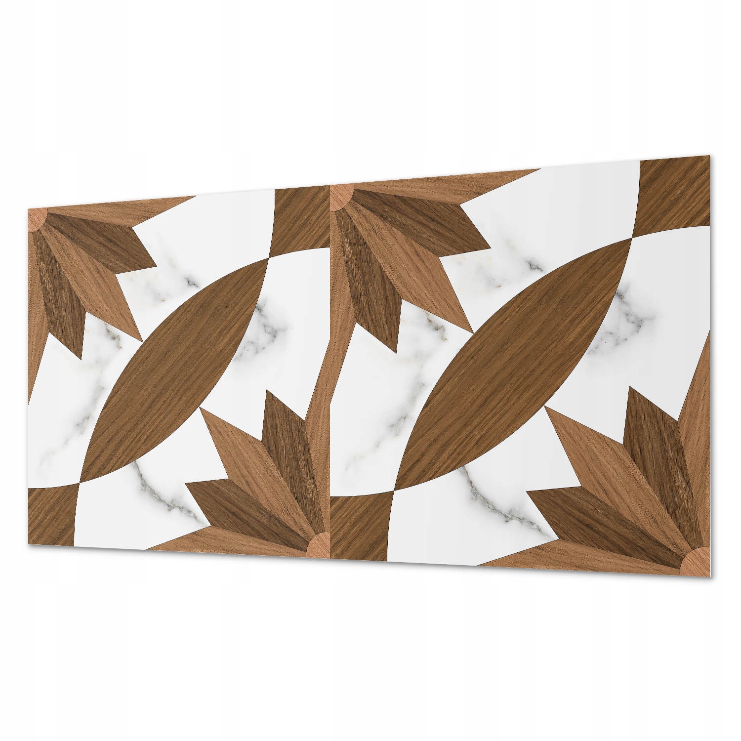 Vinylový Pvc panel Geometrická kombinace s dřevěnými prvky 100 x 50 cm